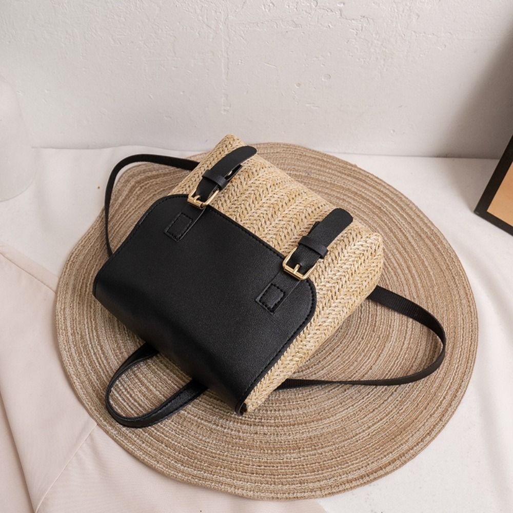 Trend PU Leather Straw Backpac - Leather Backpack Vintage recension och pris