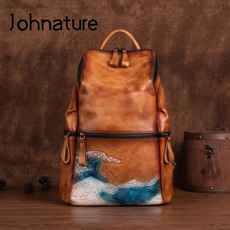 Johnature Genuine Leather Wome - Leather Backpack Vintage recension och pris
