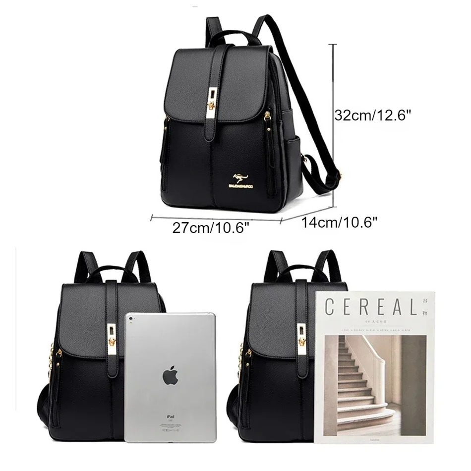 Women Leather Large Capacity B - Leather Backpack Vintage recension och pris