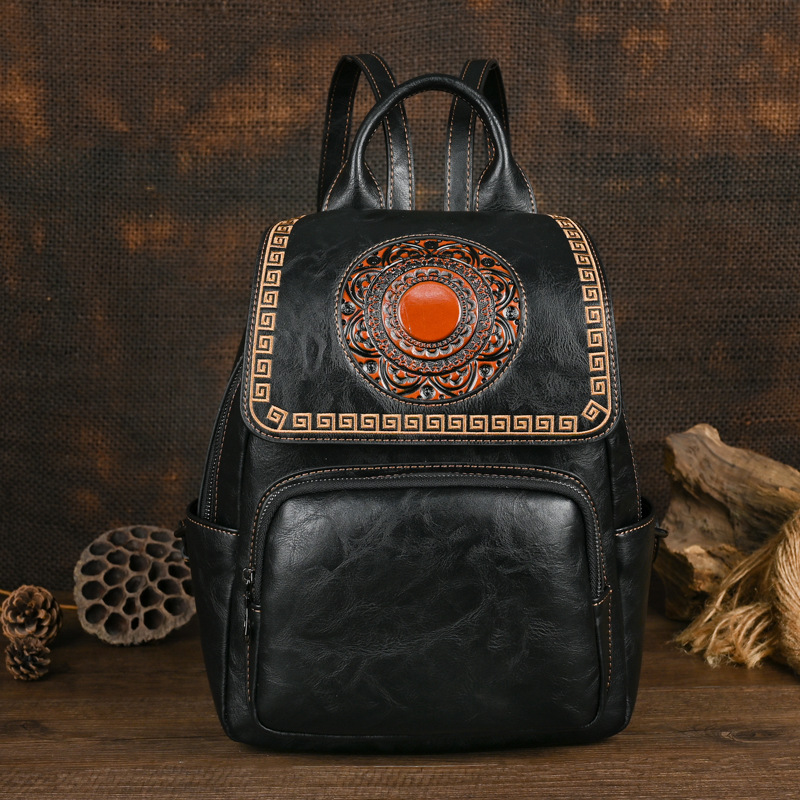 Johnature 2026 New Vintage Han - Leather Backpack Vintage recension och pris