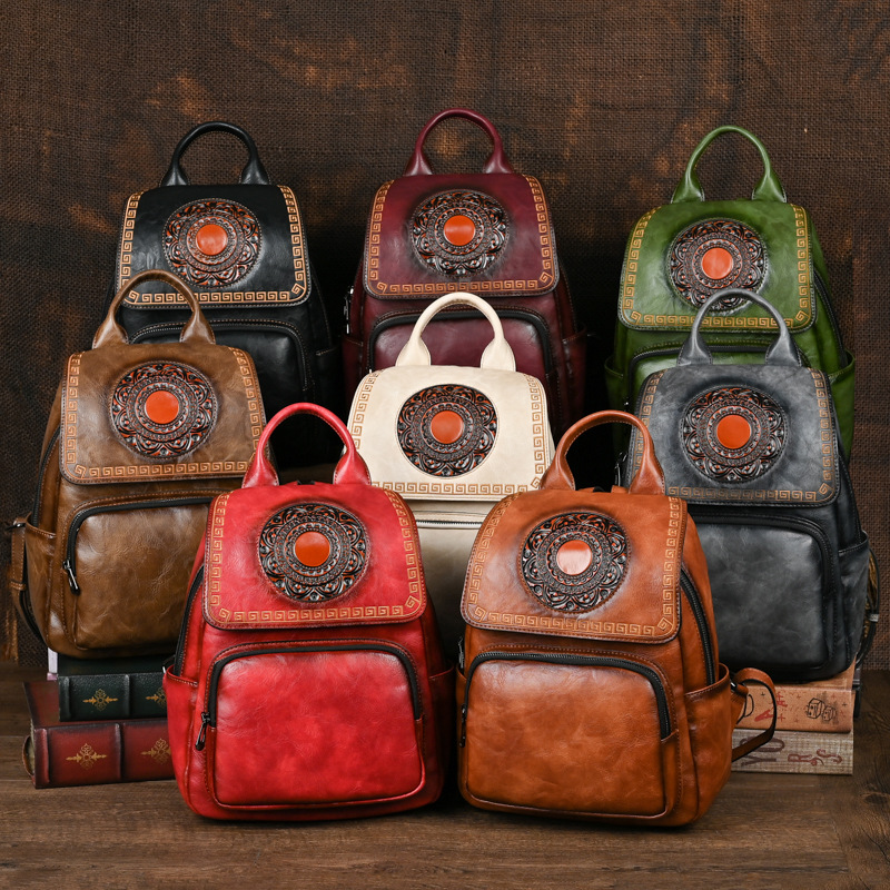 Johnature 2026 New Vintage Han - Leather Backpack Vintage recension och pris