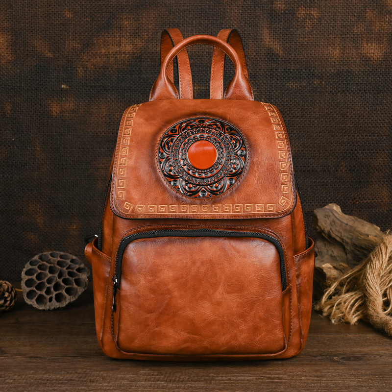 Johnature 2026 New Vintage Han - Leather Backpack Vintage recension och pris