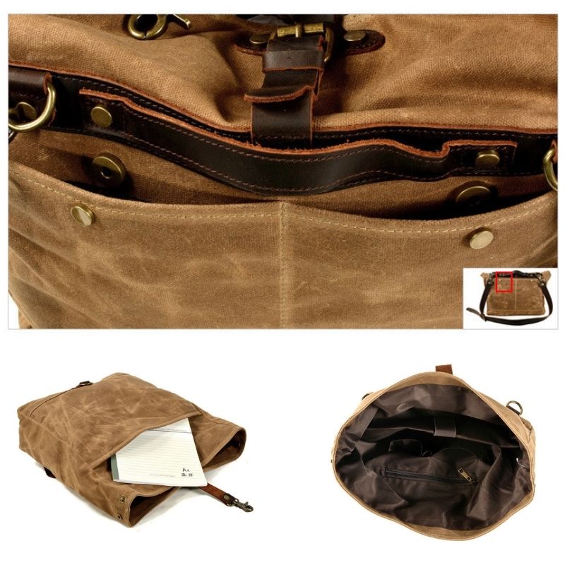 Vintage Men Motorcycle Backpac - Leather Backpack Vintage recension och pris