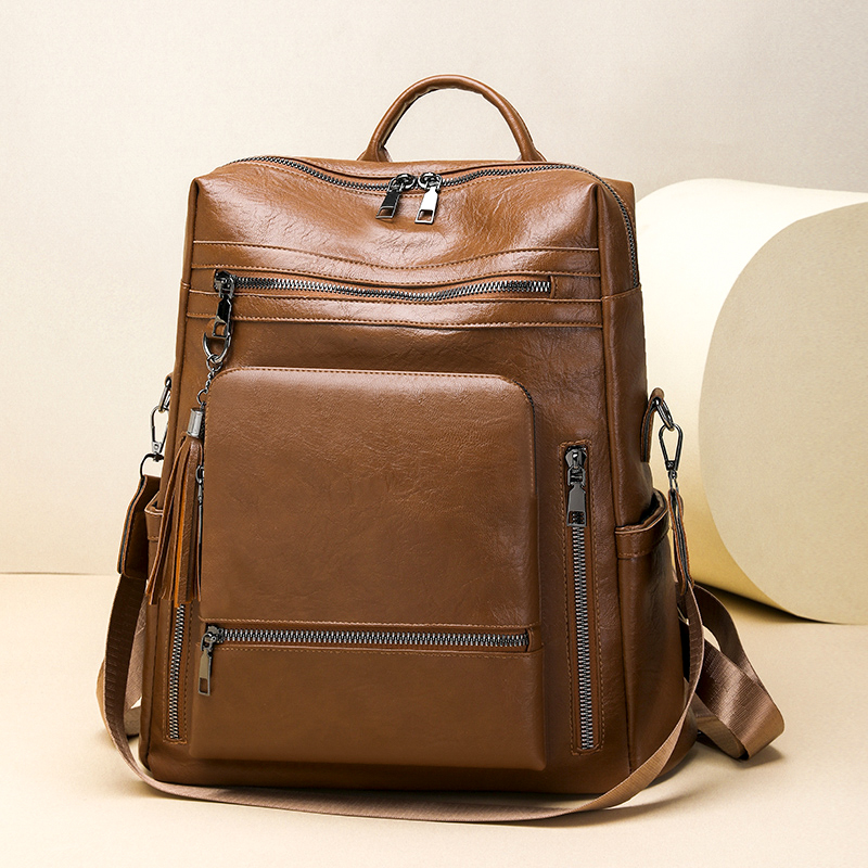 Vintage Leather Look Backpack  - Leather Backpack Vintage recension och pris