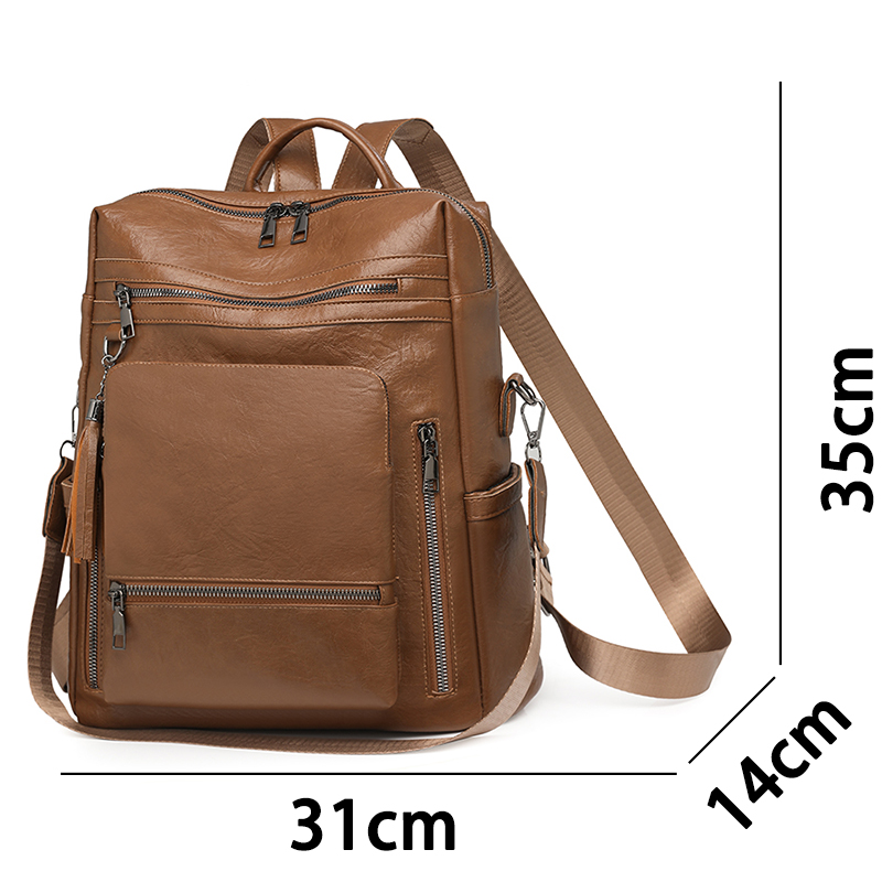 Vintage Leather Look Backpack  - Leather Backpack Vintage recension och pris