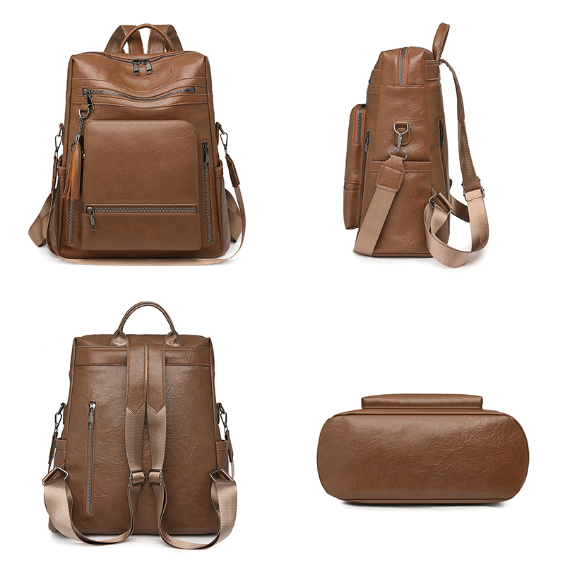 Vintage Leather Look Backpack  - Leather Backpack Vintage recension och pris